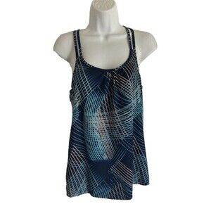 Hibelle Tank Top Women Sz S Blue Yoga Workout Racerback Athleisure Strappy Cami